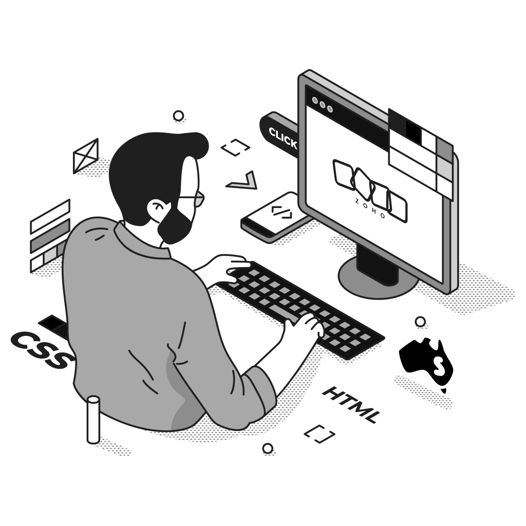Zoho developers creating custom solutions for business automation and integration.