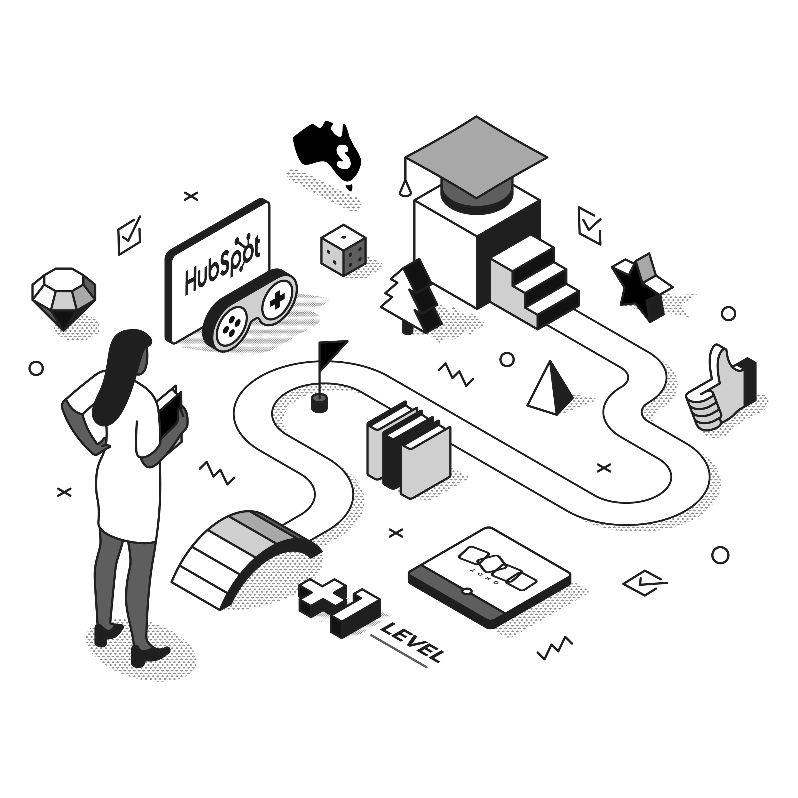 illustration of integration whatsapp - hubspot