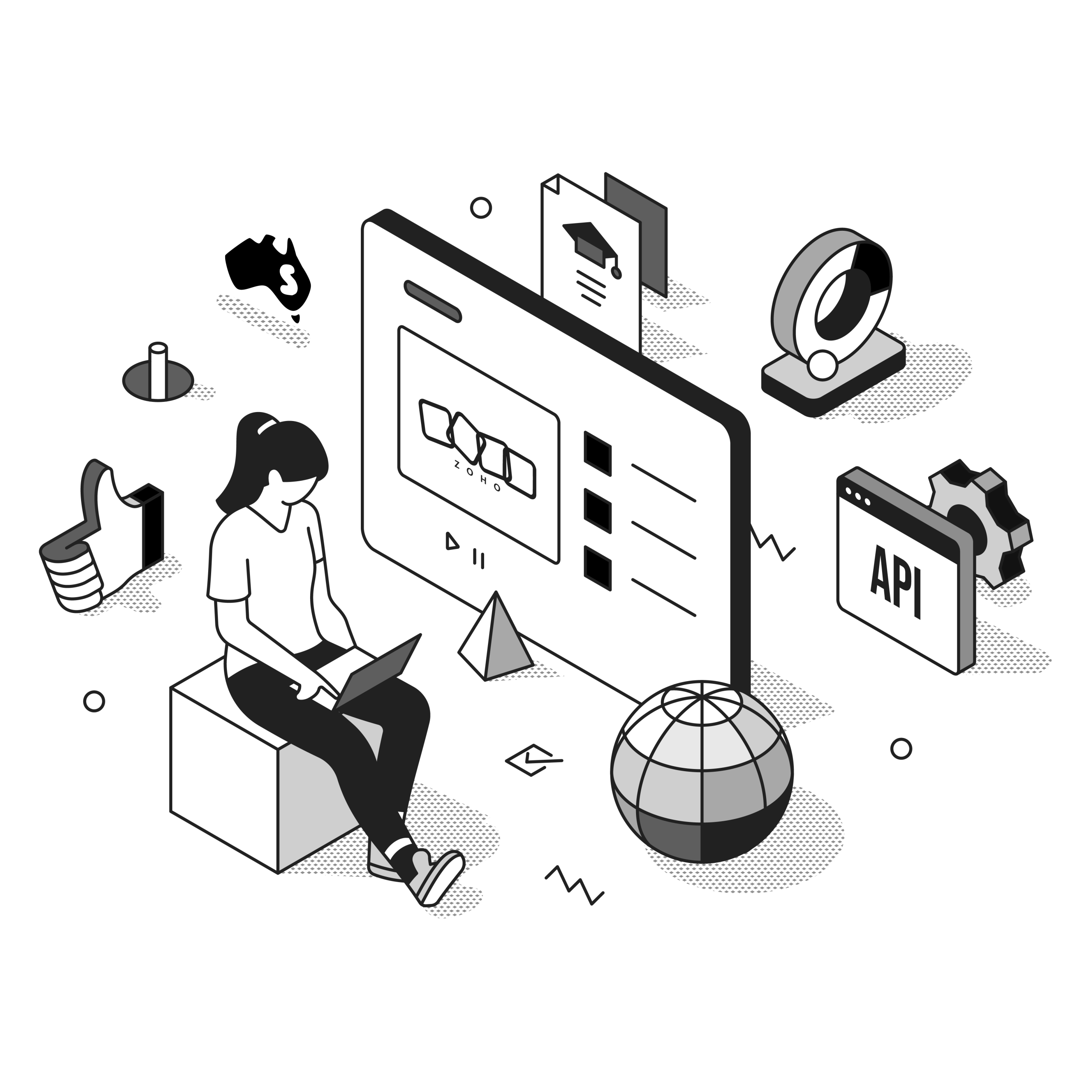 wordpress - zoho crm integration illustration