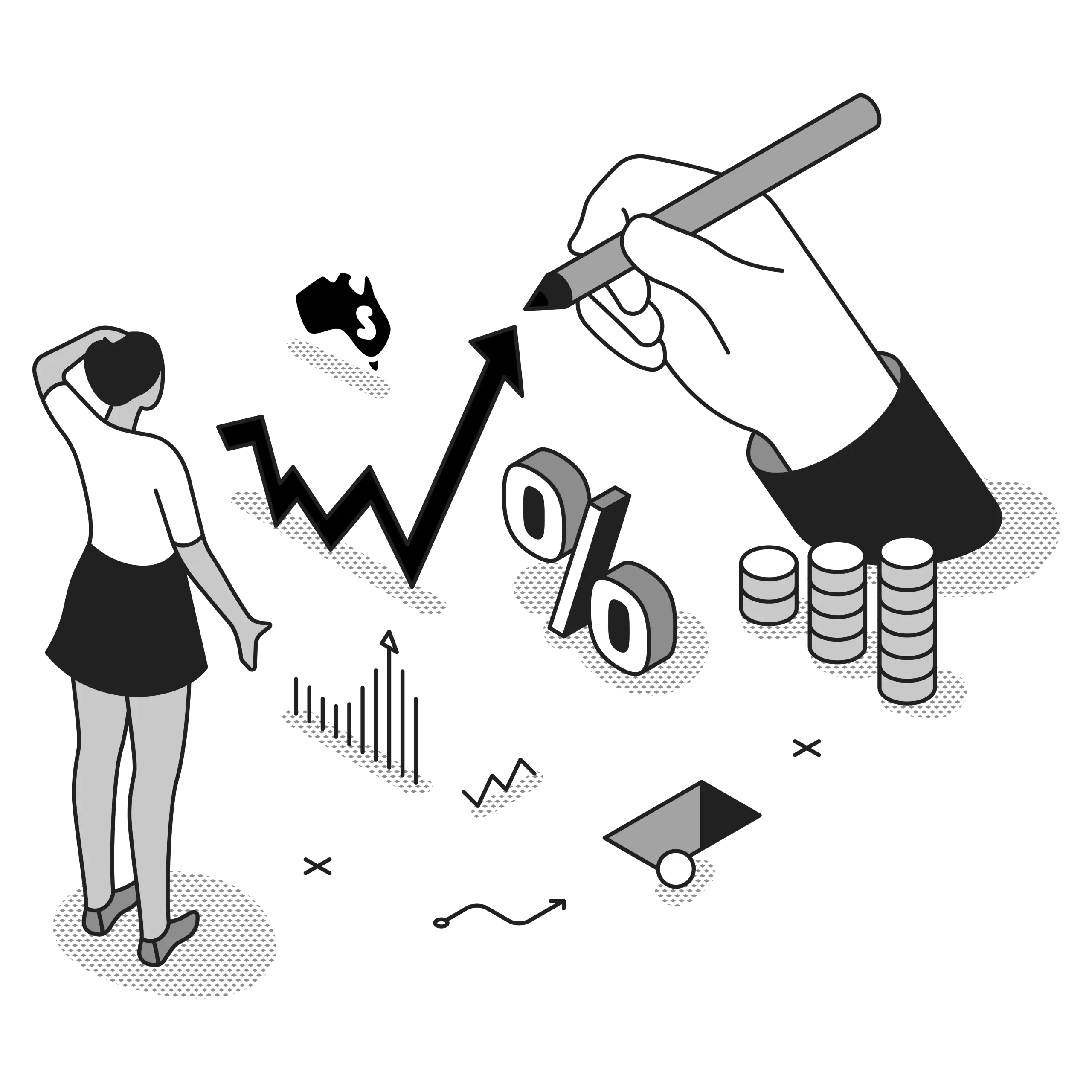 sales-reporting-dashboard-illustration illustration of sales reporting dashboard