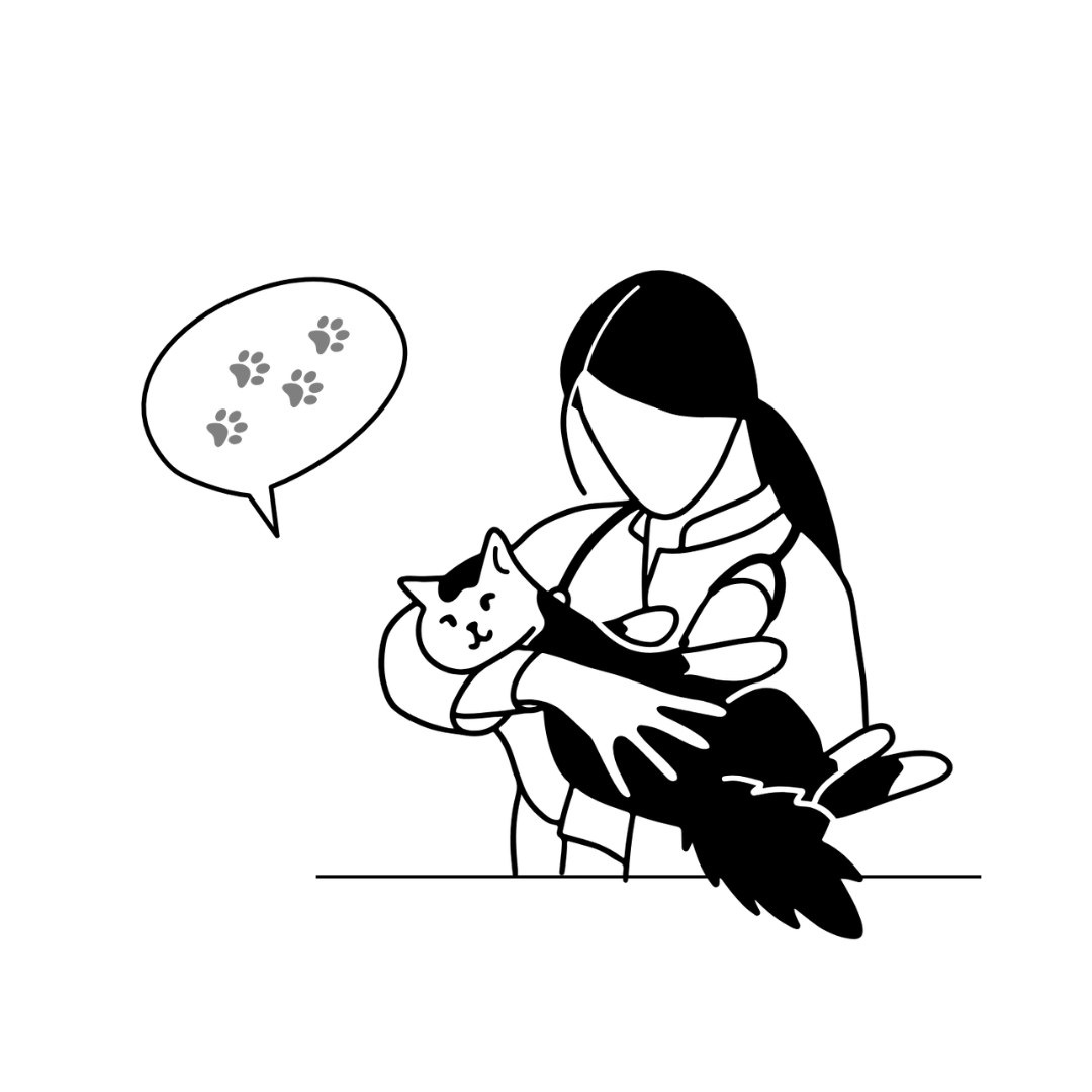 kitten registration illustration black and white