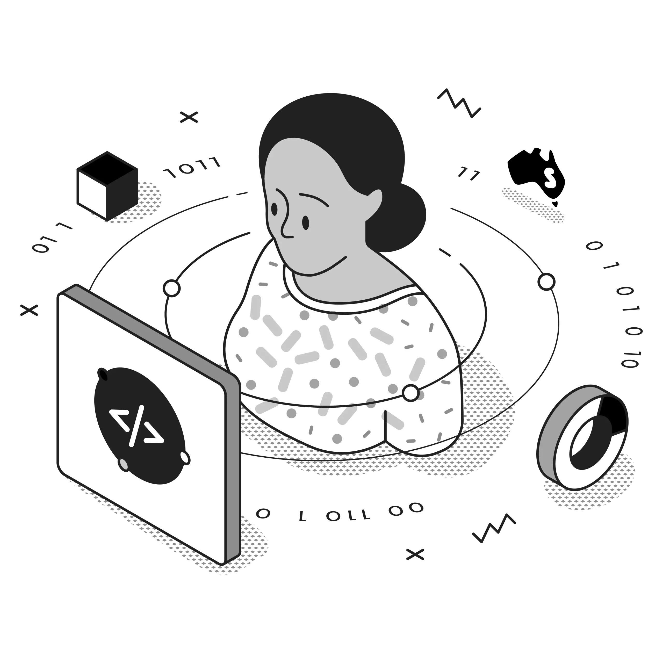 hubspot certified consultant illustration black and white