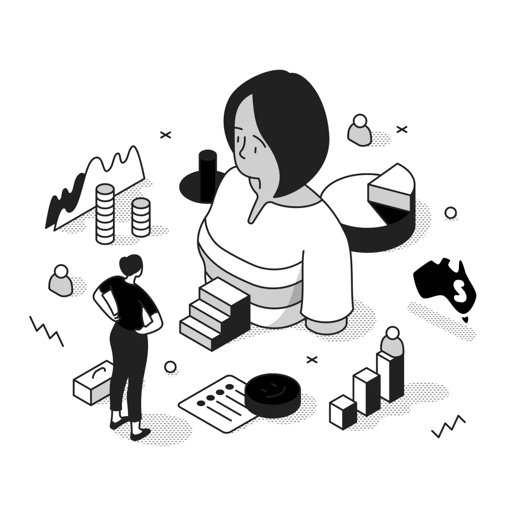 hubspot pipedrive illustration black and white