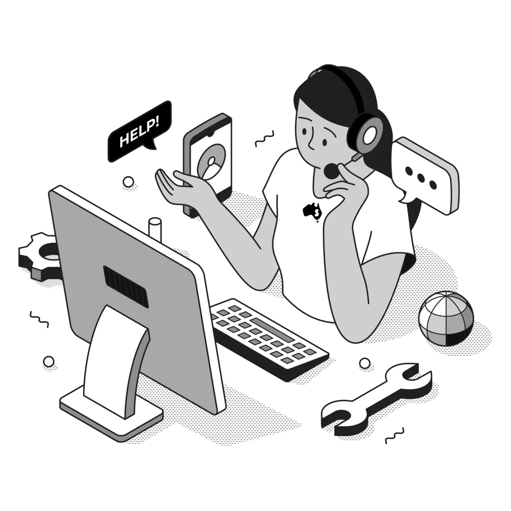 free zoho consultation australia illustration black and white