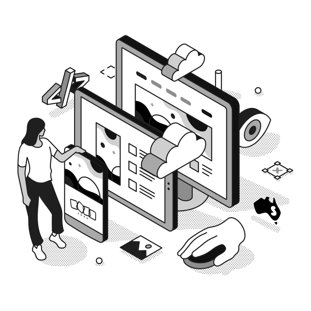 zoho premium partner illustration black and white