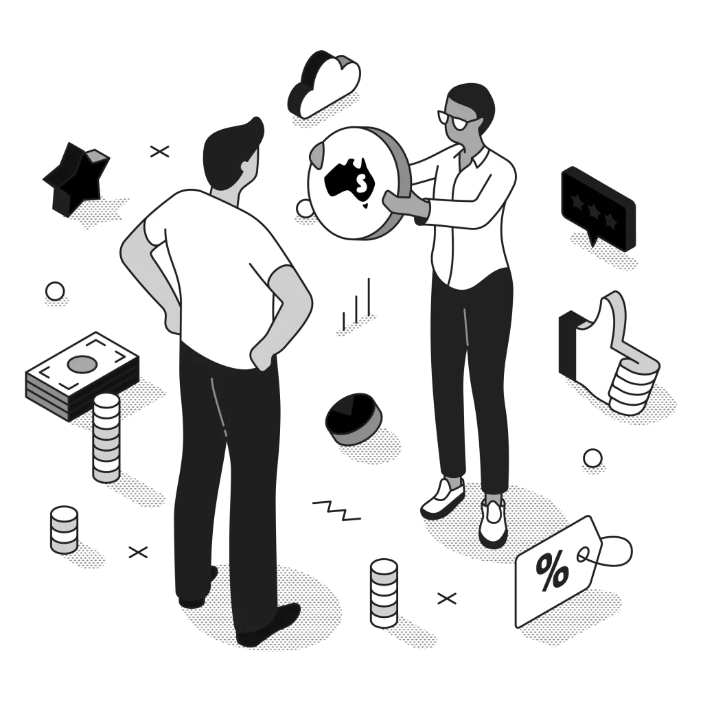 zoho crm customisation illustration black and white